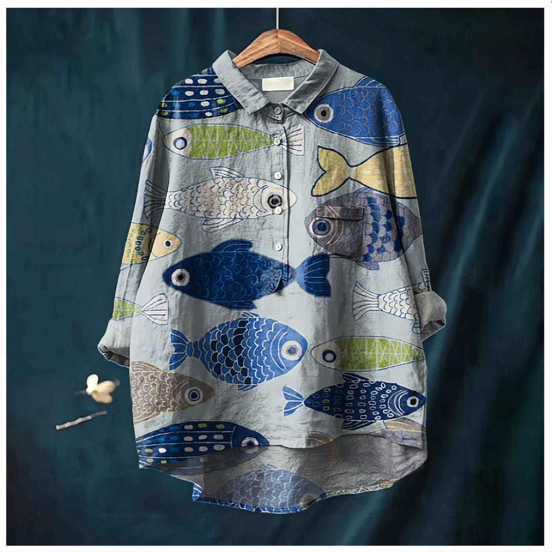 Evie | Fish Print Shirt