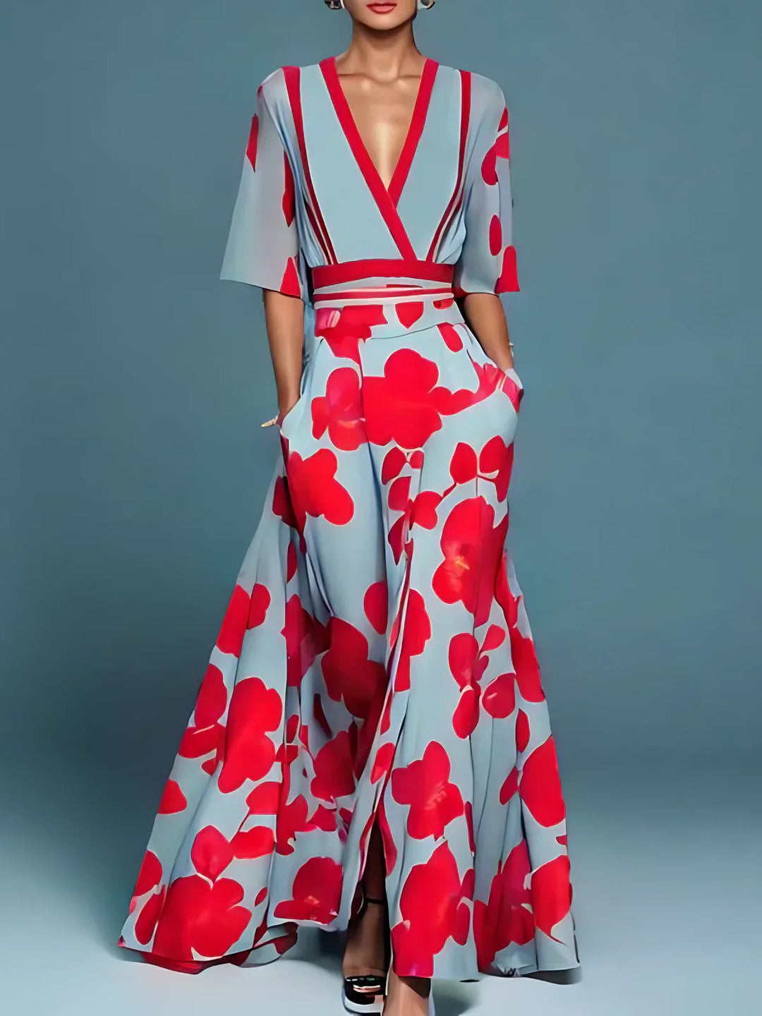Ruby | V-neck Floral Dress
