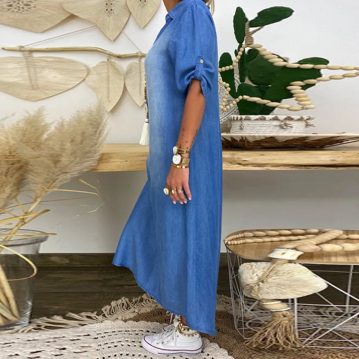 Hannah | Casual Denim Dress with Slit