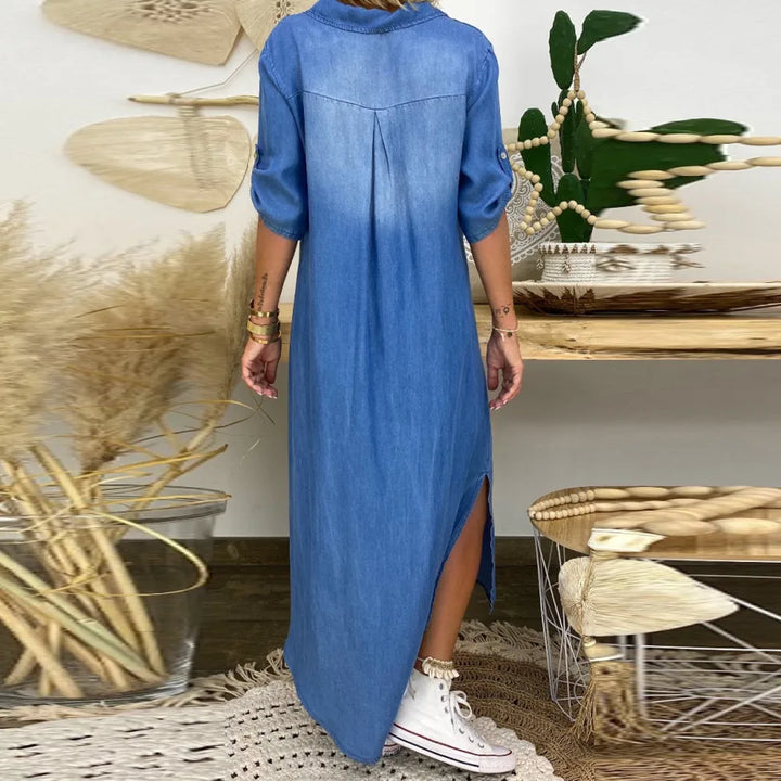 Hannah | Casual Denim Dress with Slit