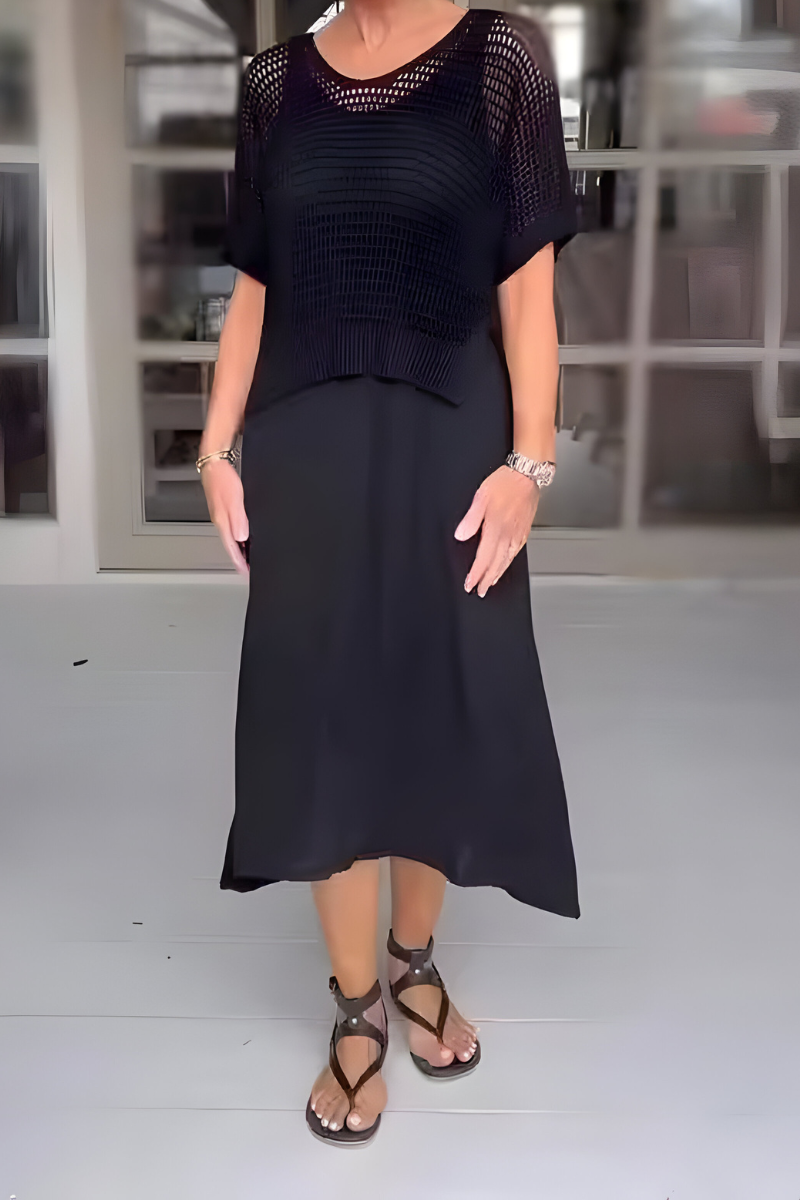 Jasmine | Midi Dress with Knit Top Set