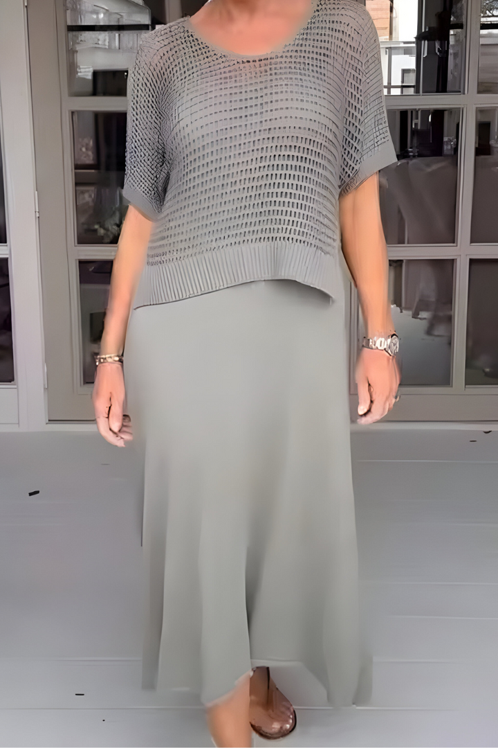 Jasmine | Midi Dress with Knit Top Set