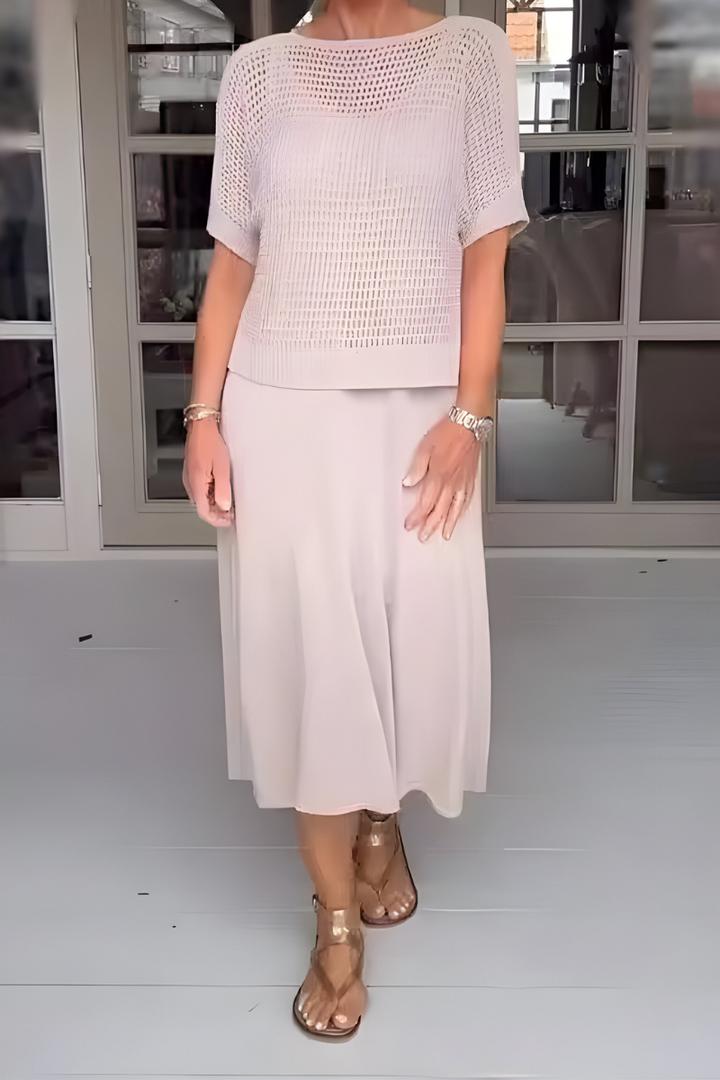 Jasmine | Midi Dress with Knit Top Set
