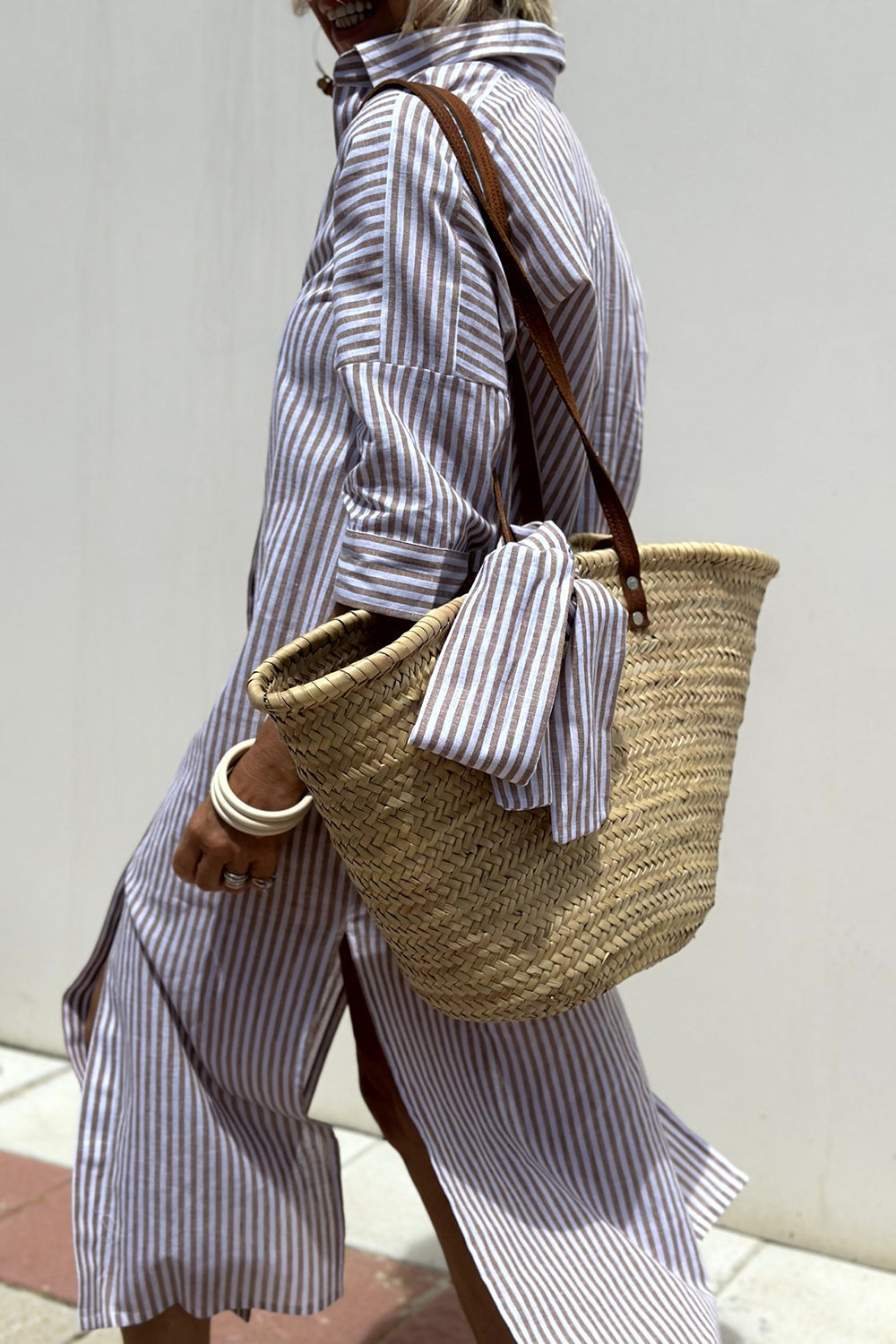 Catherine | Striped Shirt Dress
