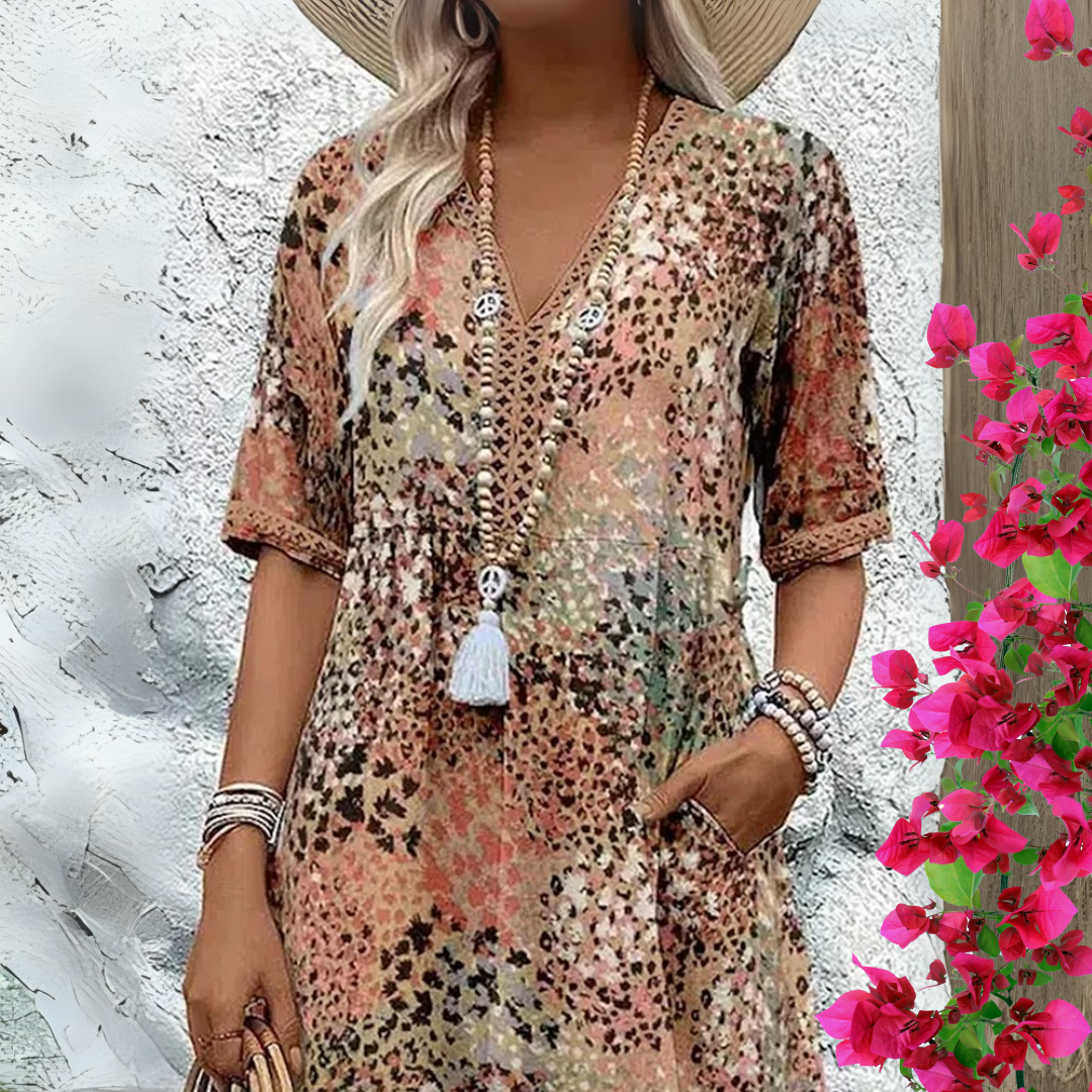 Sienna | Vintage V-Neck Dress
