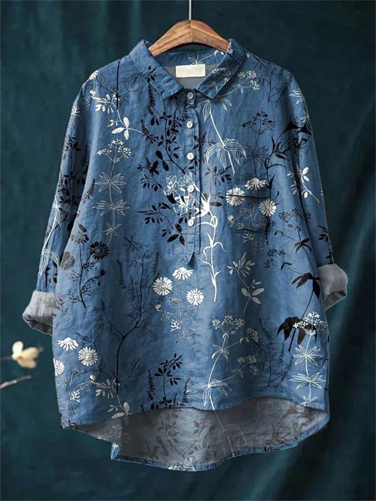 Charlotte | Vintage Retro Floral Art Print Shirt