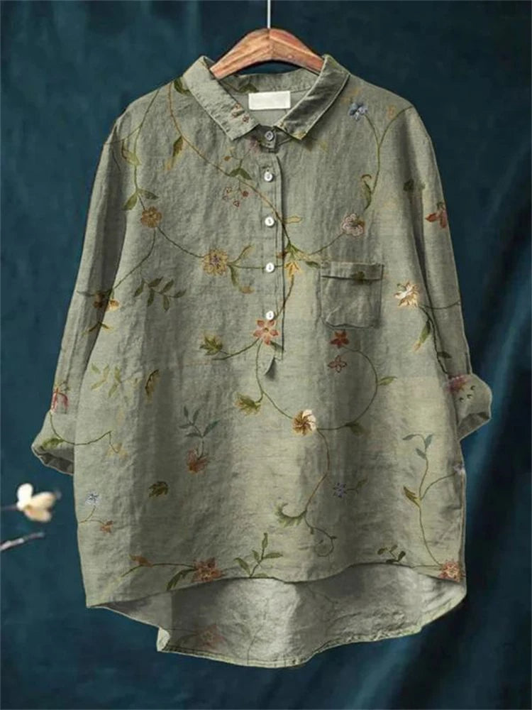 Charlotte | Vintage Retro Floral Art Print Shirt