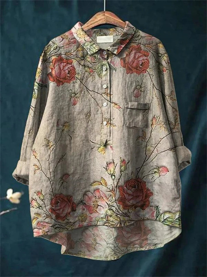 Charlotte | Vintage Retro Floral Art Print Shirt