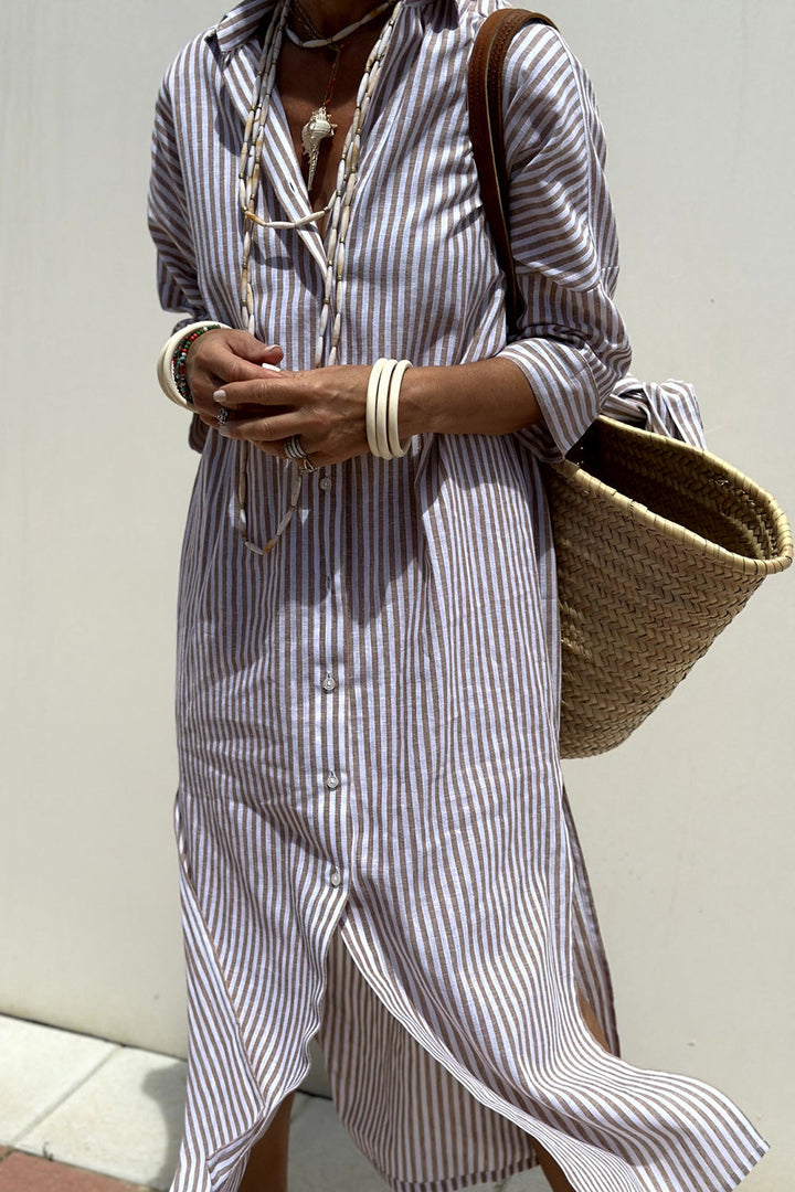 Catherine | Striped Shirt Dress