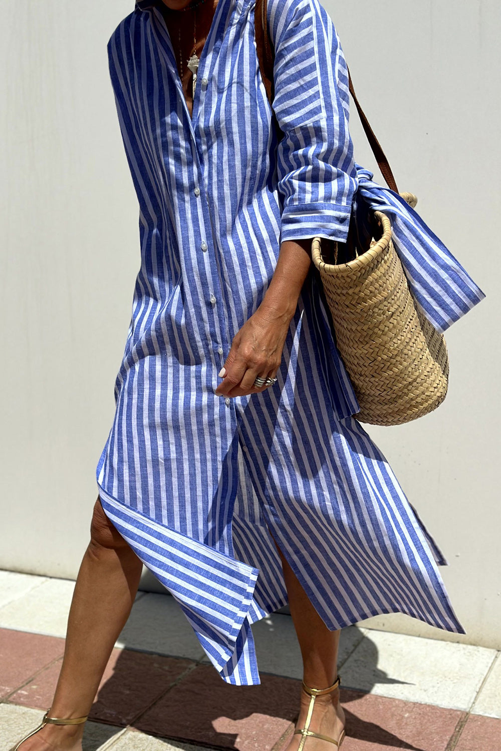 Catherine | Striped Shirt Dress