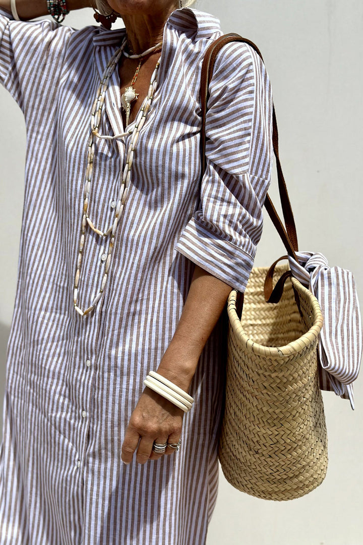 Catherine | Striped Shirt Dress