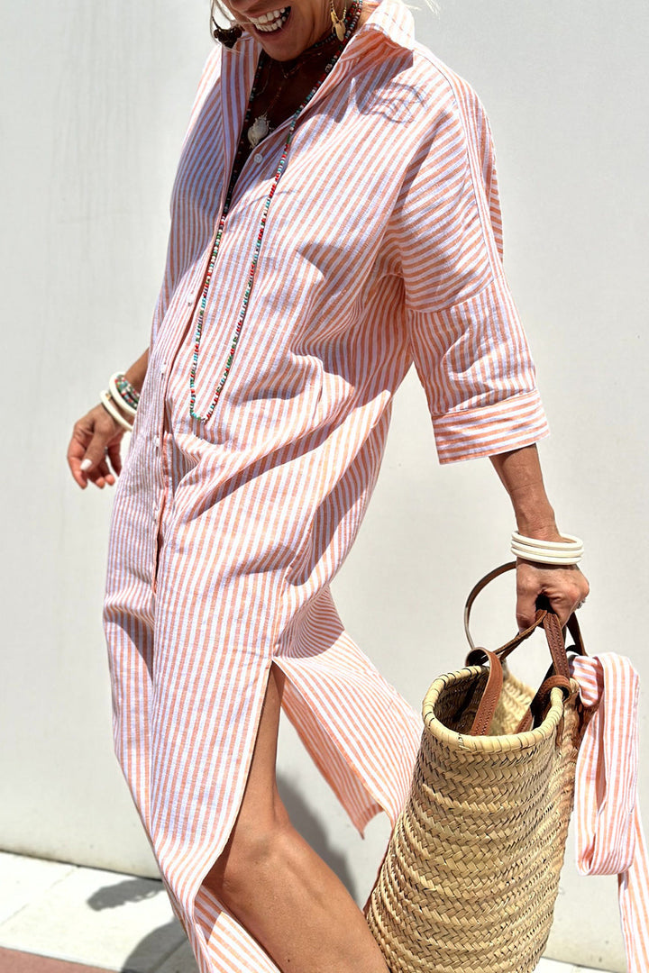 Catherine | Striped Shirt Dress